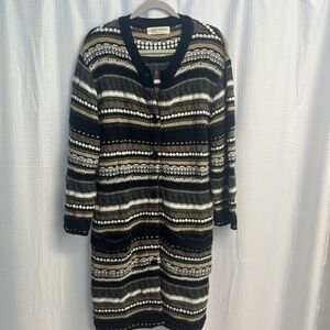 Aldo Martins Anthropologie Mixed Knit Striped Longline Cardigan Duster Size M